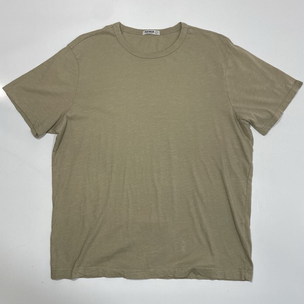 Buck Mason Classic Tee Mens L Beige Salt Yuma Cotton Crew Neck T-Shirt USA